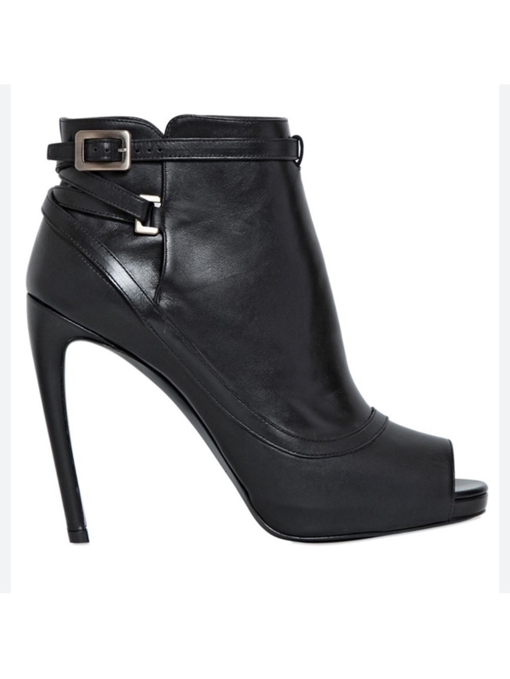 Roger Vivier peep toe leather Ankle Boots in Black Sz EU 41/ US 11 no box
